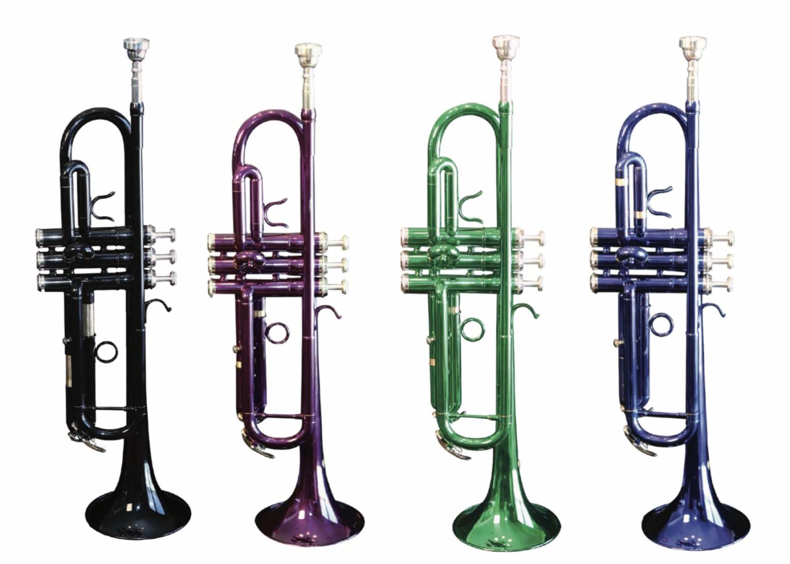 Oxford Colored Silver Plated Trumpets with Hardshell Case Music2Tor